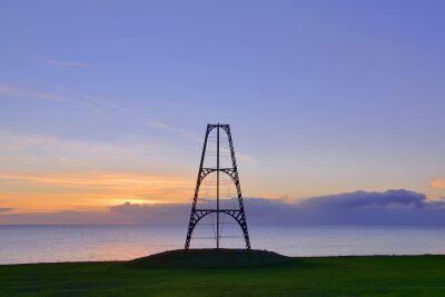 Zonsopkomst boven de waddenzee bij de IJzeren Kaap op Texel