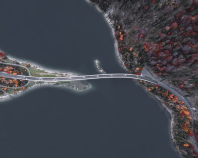 Sylvensteinbridge Drone Top Down With Autumn Colors