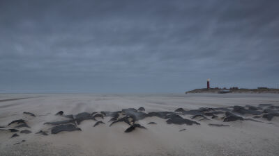 Vroege ochtend op Texel bij de vuurtoren Eierland