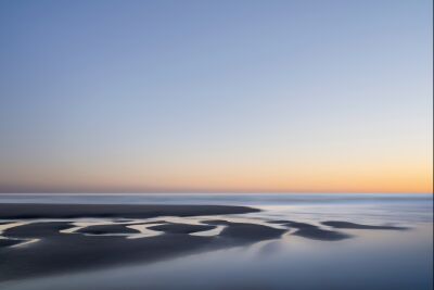 Sandbank in the light of the sunset