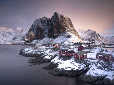 Sunrise above Hamnøy Lofoten, Norway