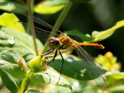 Libelle op plant