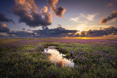 Mooie zonsondergang in de Sluftervallei