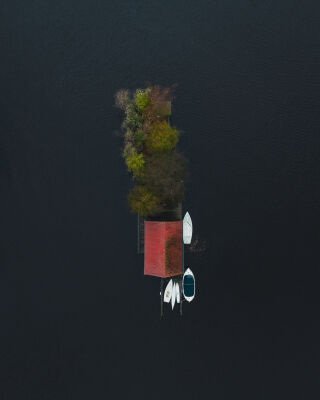 Boathouse Loosdrechtse Plassen Drone Topdown