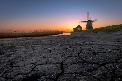 Zonsondergang bij de molen Het Noorden
