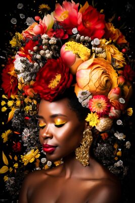 Lady in red and Yellow