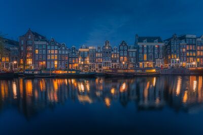 Blue Hour at Amsterdam Singel