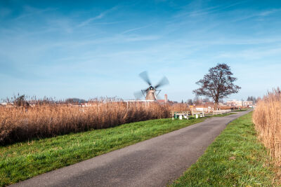 Kinderdijk met trage sluitertijd