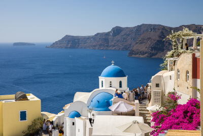 cityscape/seascape of Santorini